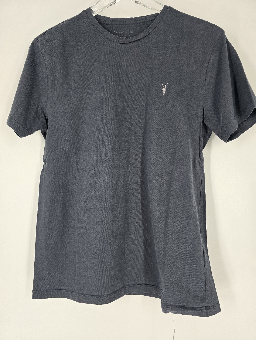 AllSaints Men's Brace Short Sleeve Crew Neck Blue Tee Size M